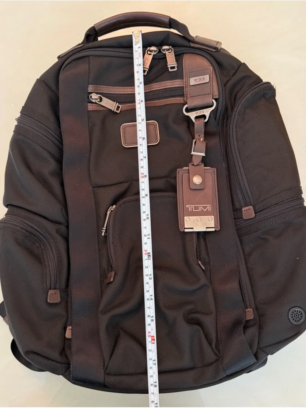 Tumi Brown and Black Men's Backpack with Leather Accents